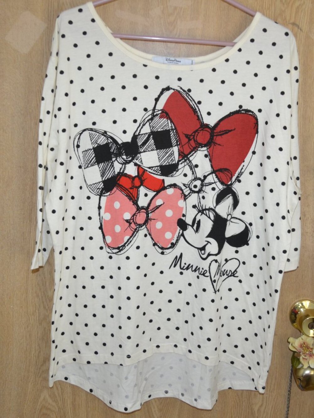 🔥3 FOR $25🔥Disney Parks Polka Dot Minnie Mouse Graphic Short Sleeve Top
